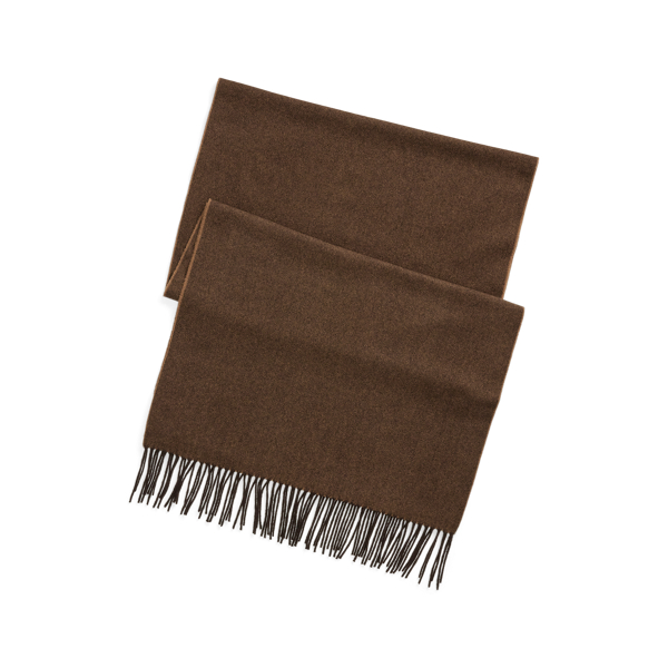 Dk Brown Multi Cashmere Herringbone Fringe Scarf Purple Label 1