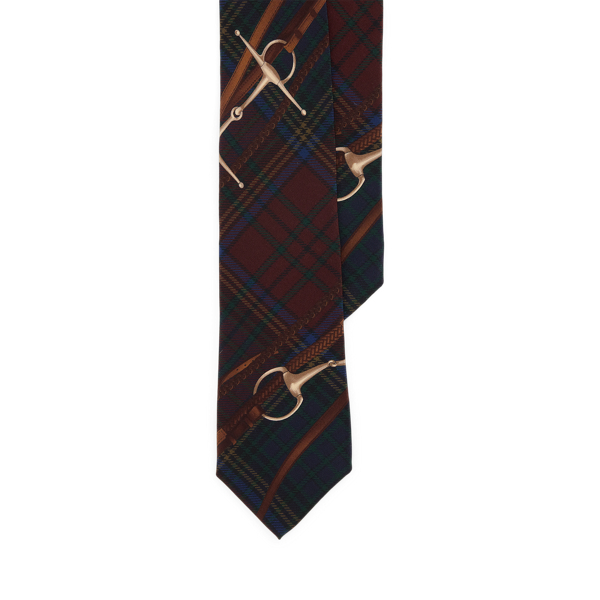 Wine Multi Plaid-Equestrian Silk Tie  Purple Label 1