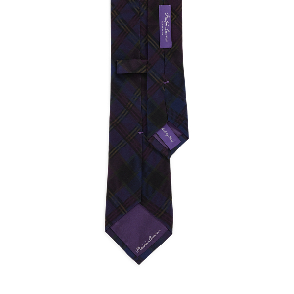 Purple Plaid-Print Silk Tie Purple Label 2