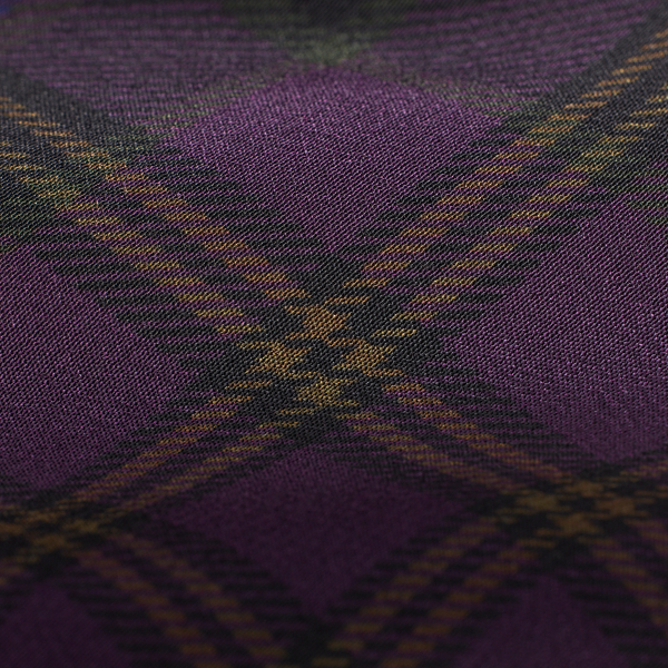 Purple Plaid-Print Silk Tie Purple Label 3