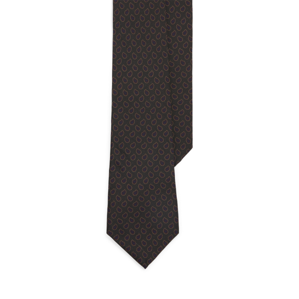 Pine-Print Silk Tie Purple Label in 1