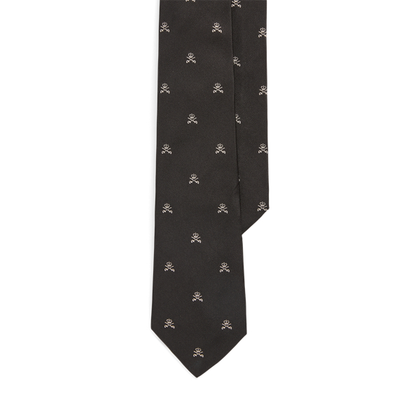 Black/White Silk Club Tie Purple Label 1