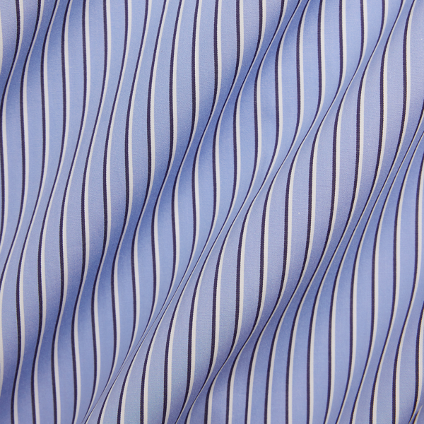 Light Blue/Navy Striped Poplin Shirt Purple Label 7