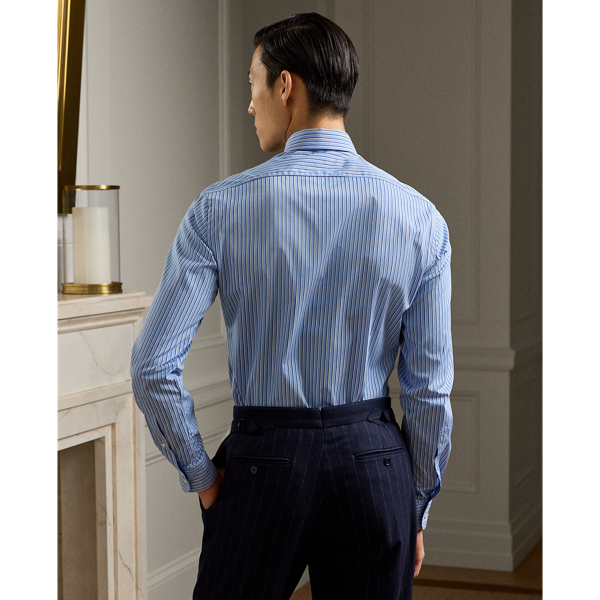 Light Blue/Navy Striped Poplin Shirt Purple Label 5