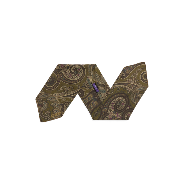 Foulard cachemire soie motif cachemire Purple Label en Sauge multi 2