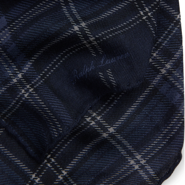 Kariertes Seidenhalstuch mit Kaschmir Purple Label in Navy 3