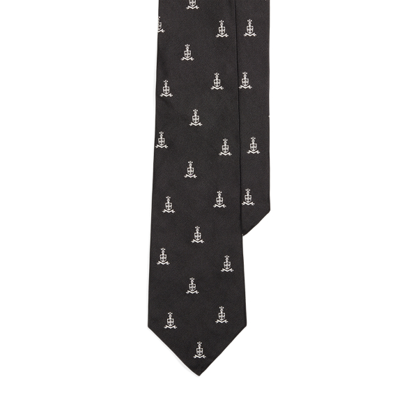 Black/White Silk Club Tie  Purple Label 1