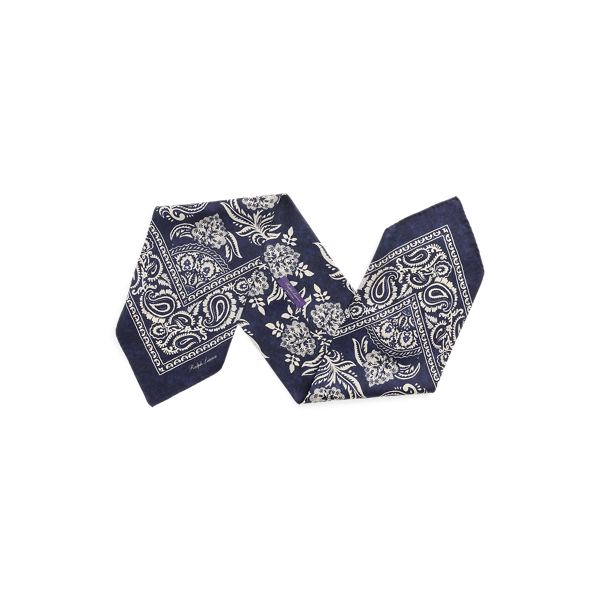 Paisley-Halstuch aus Habotai-Seide Purple Label in Navy 2