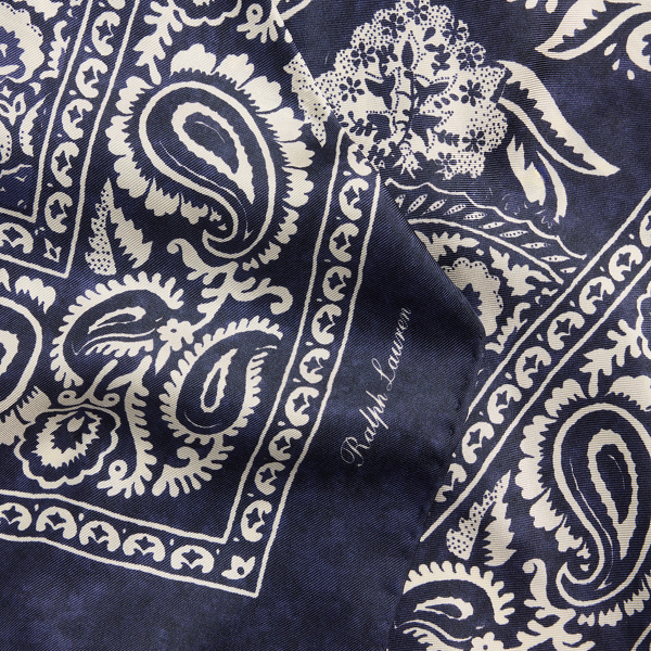 Paisley-Halstuch aus Habotai-Seide Purple Label in Navy 3