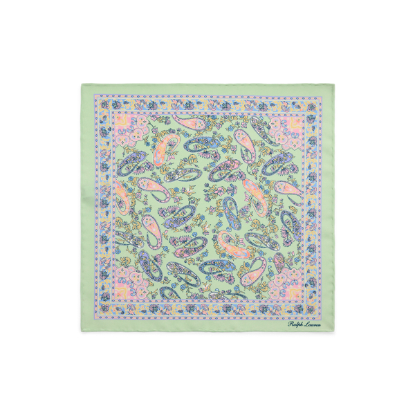 Paisley-Print Silk Habotai Pocket Square