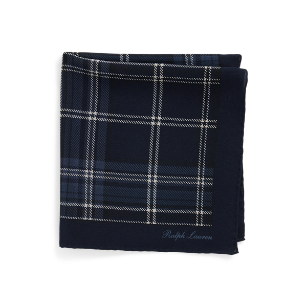 Plaid Silk Crepe Pocket Square