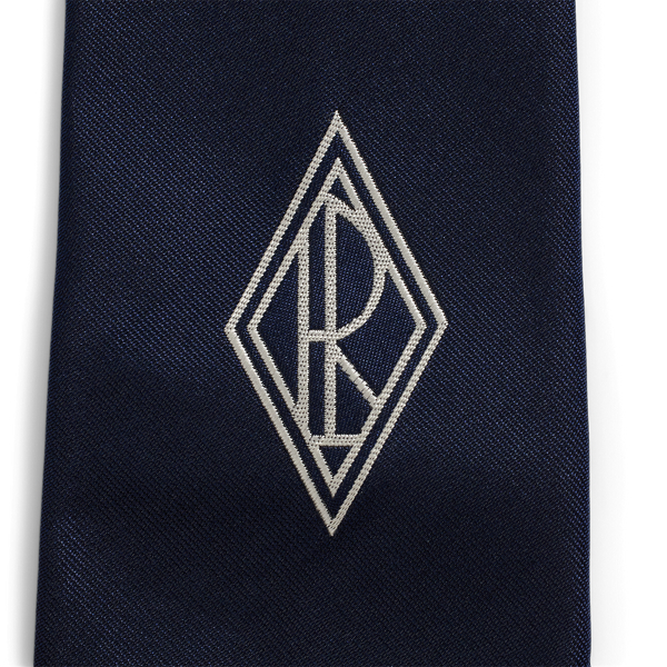 Navy Monogram Silk Repp Tie Purple Label 4