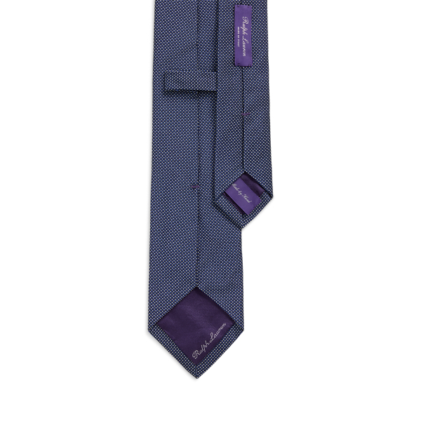 Navy Dot Silk Jacquard Tie Purple Label 2