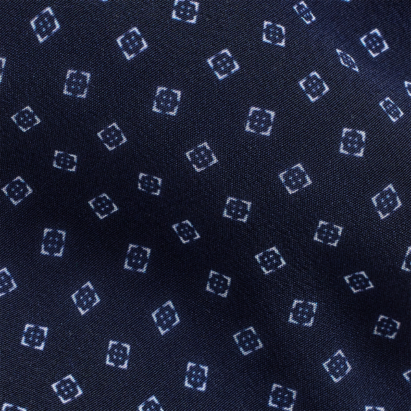 Navy Geometric-Patterned Silk Crepe Tie Purple Label 3