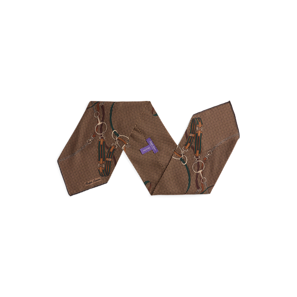 Kaschmir-Seiden-Halstuch im Reiterstil Purple Label in Braun multi 2