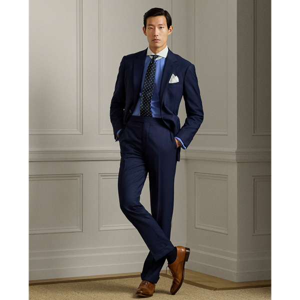 Deep Blue End-on-End French Cuff Shirt Purple Label 4