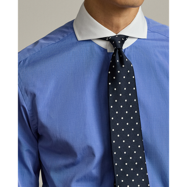 Deep Blue End-on-End French Cuff Shirt Purple Label 6