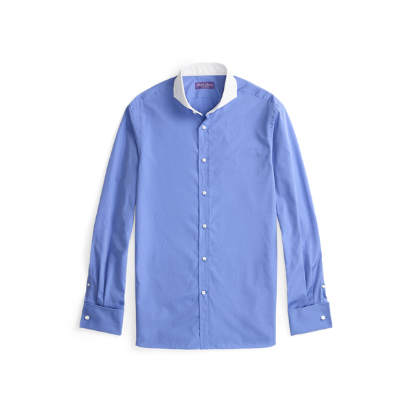 Deep Blue End-on-End French Cuff Shirt Purple Label 2