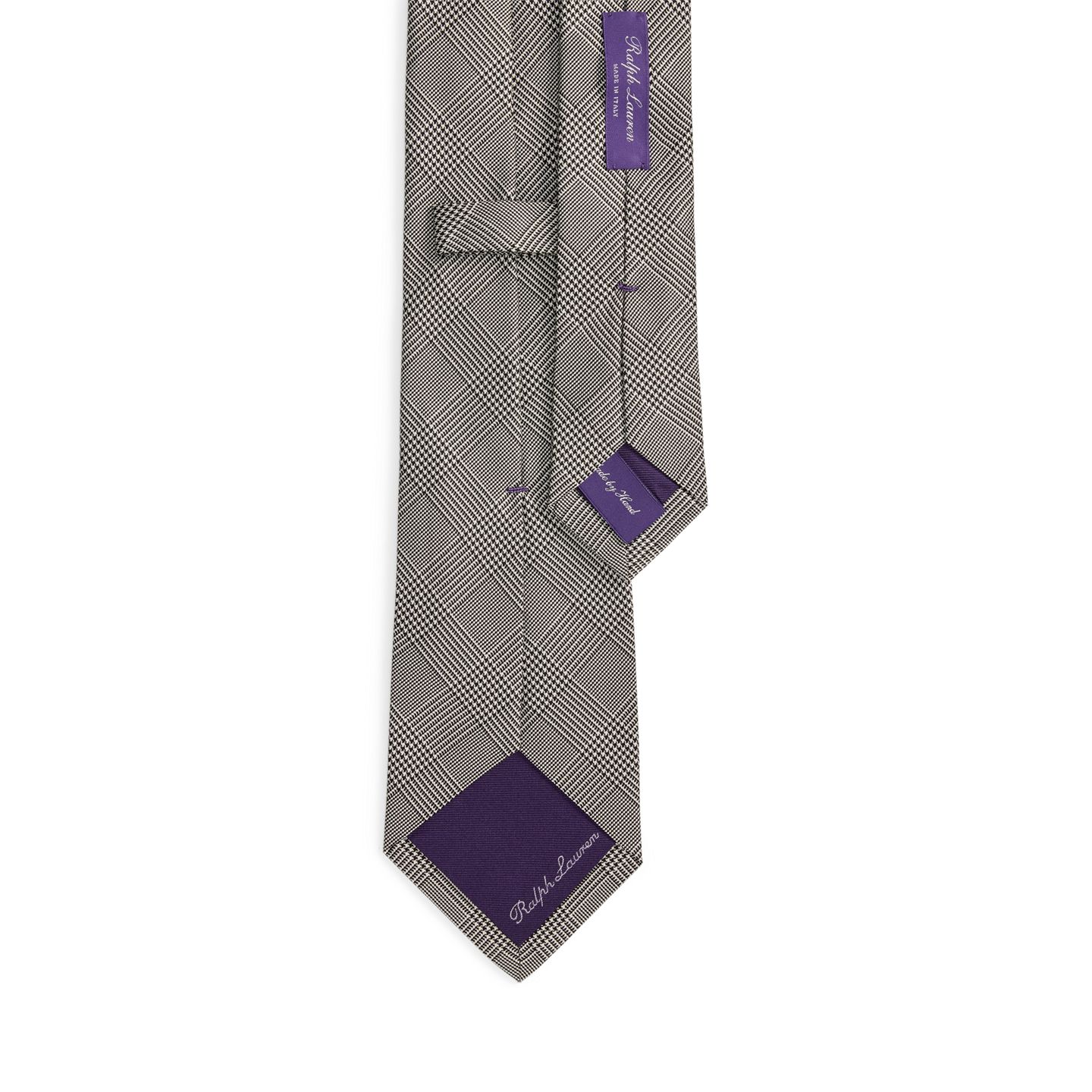 Мужской галстук Ralph Lauren Glen Plaid Silk Tie, цвет: Чёрный / Кремовый — фото 1