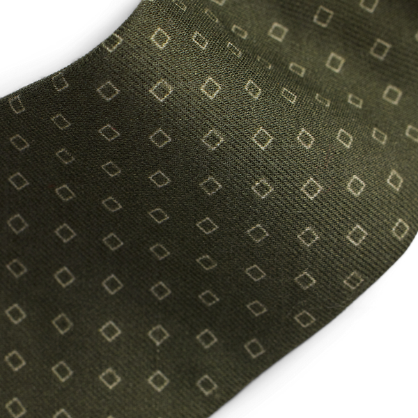 Cravate motif carré cachemire soie Purple Label en Mousse du taillis 3