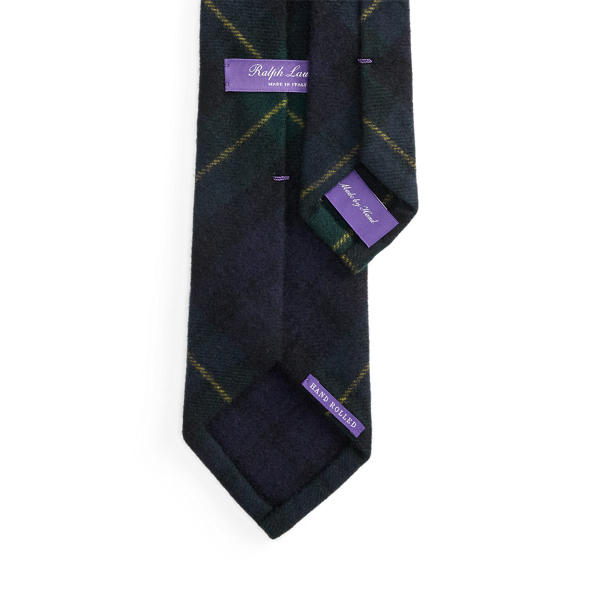 Cravate écossaise en cachemire Purple Label en Marine/Vert/Or 2