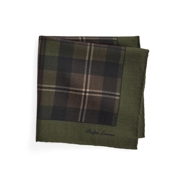 Plaid-Print Cashmere-Silk Pocket Square