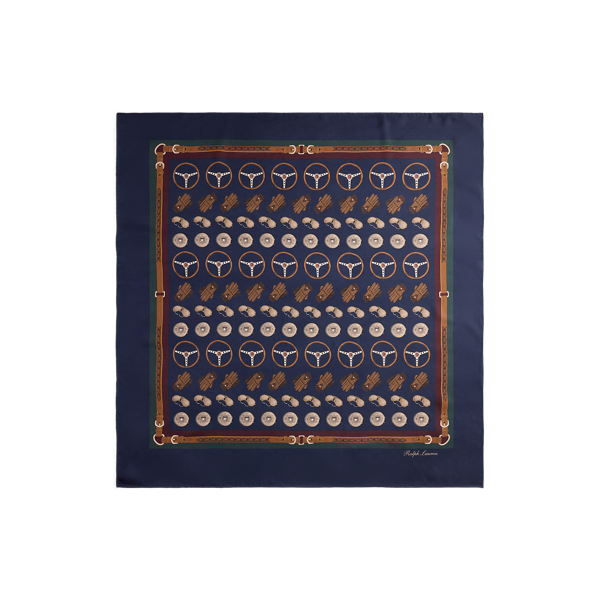 Seidentuch mit Automotiv-Druck Purple Label in Navy multi 2
