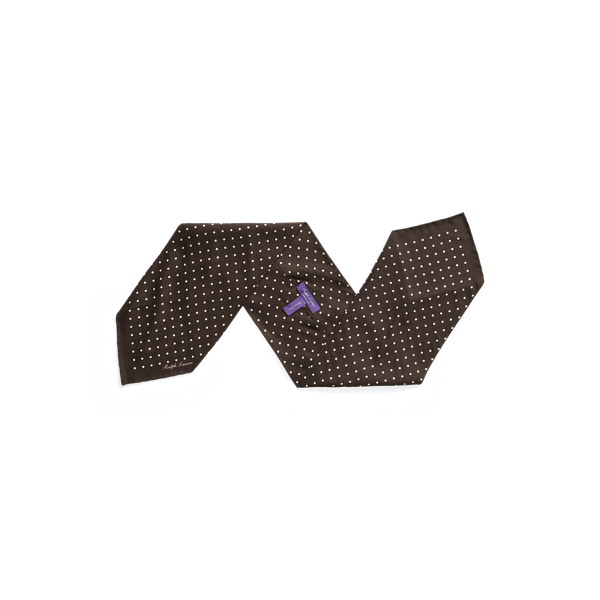 Luggage Brown Polka-Dot Cashmere-Silk Neckerchief Purple Label 2