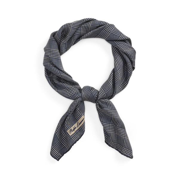 グレン チェック カシミヤシルク ネッカチーフ | ラルフ ローレン公式