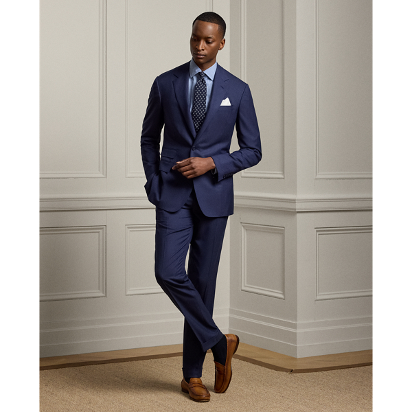 Flanellhemd mit Fischgratmuster Purple Label in Blau 4