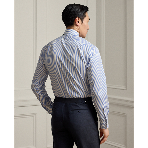 Gestreiftes Hemd aus Twill Purple Label in Wei&szlig;/Blau 5