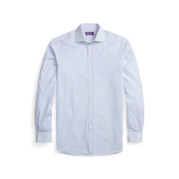 Gestreiftes Hemd aus Twill Purple Label in Wei&szlig;/Blau 2