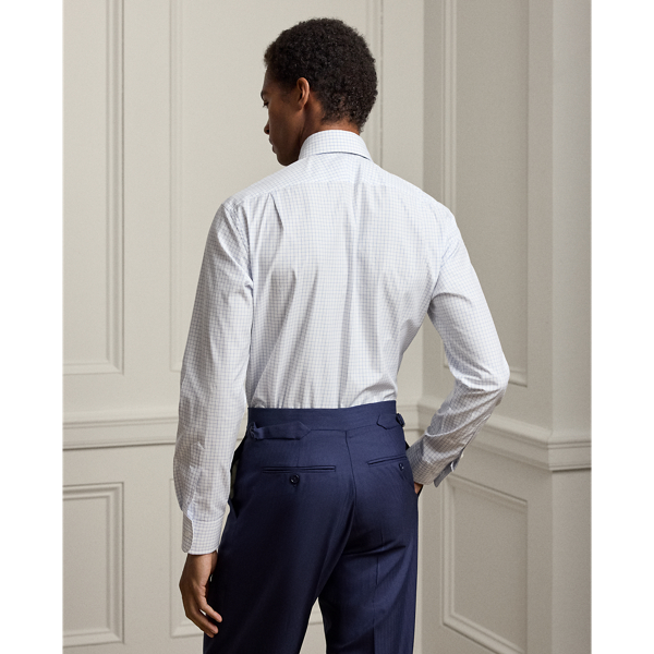 Twillhemd mit Tattersall-Muster Purple Label in Blau/Wei&szlig; 5