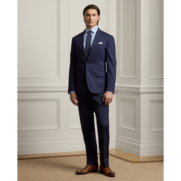 Strukturhemd mit Mikroquadratmuster Purple Label in Hemdblau 4