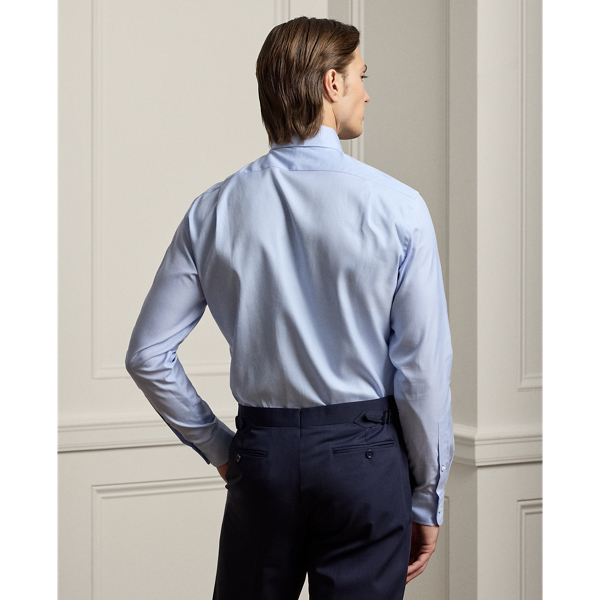 Strukturhemd mit Mikroquadratmuster Purple Label in Hemdblau 5