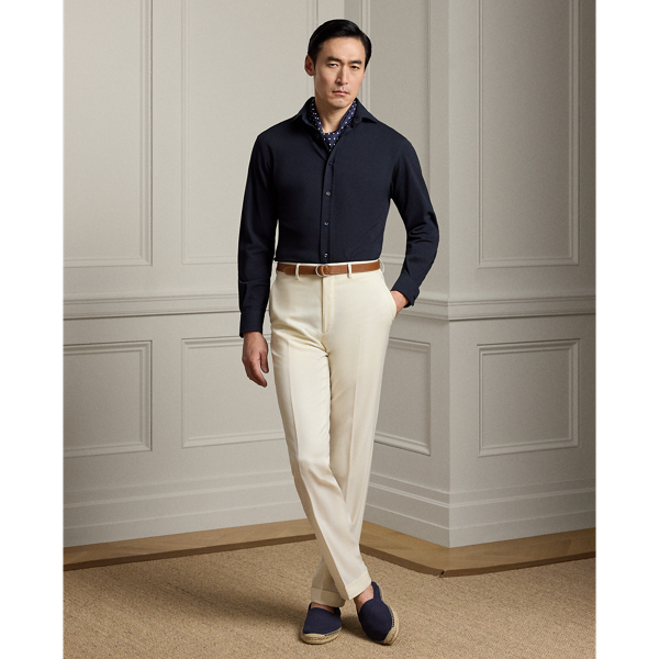 Classic Chairman Navy Knit Oxford Shirt Purple Label 4