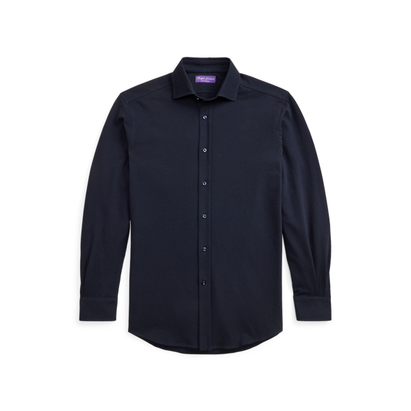 Classic Chairman Navy Knit Oxford Shirt Purple Label 2