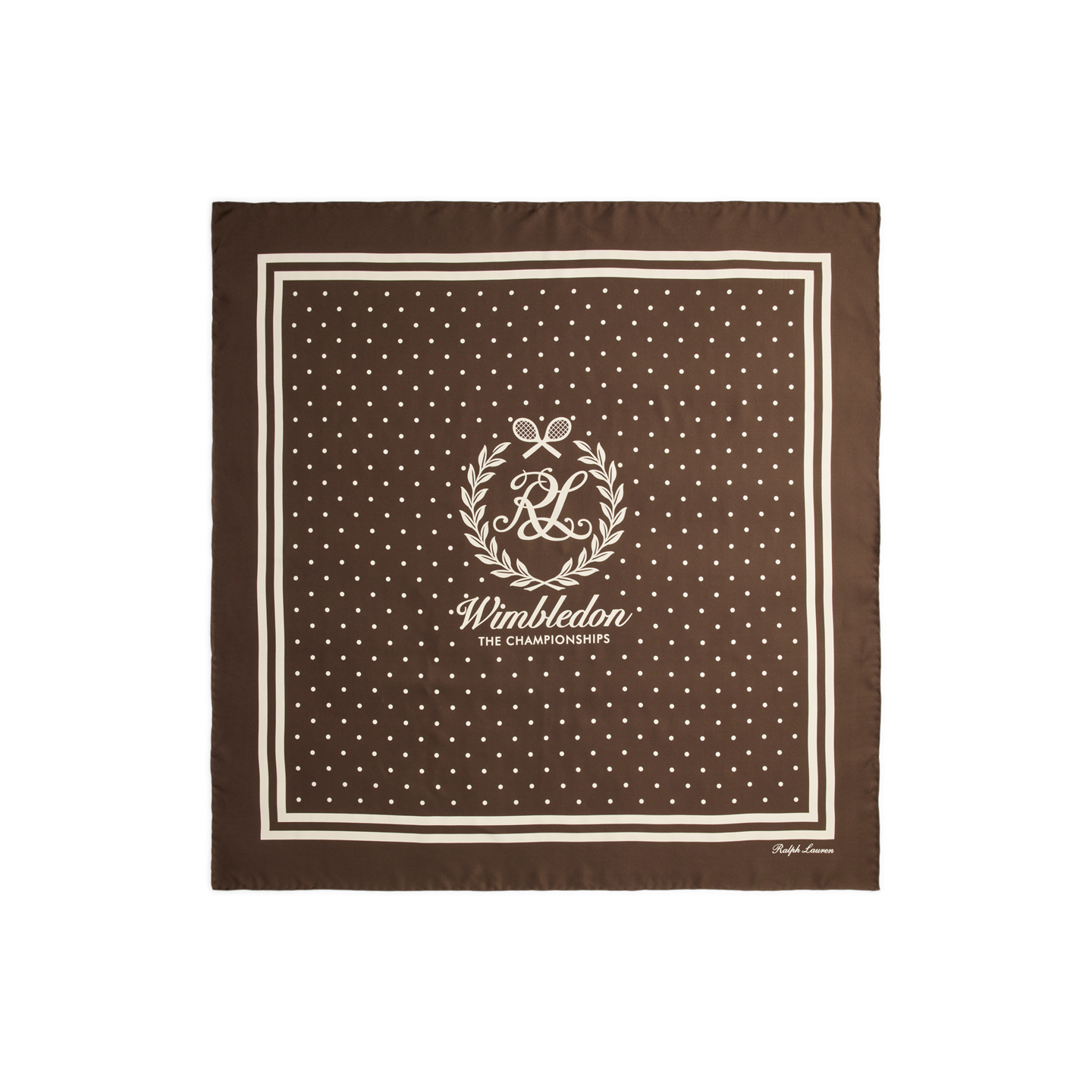 Мужской шарф Ralph Lauren Wimbledon Silk Twill Square, цвет: Мягкий мокко — фото 1
