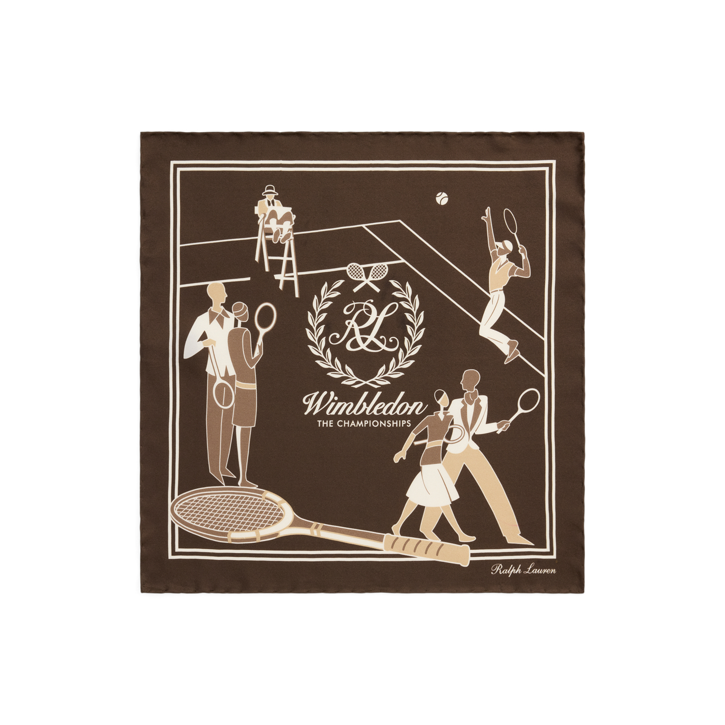 Нагрудные платки Ralph Lauren Wimbledon Silk Pocket Square, цвет: Мягкий мокко — фото 1