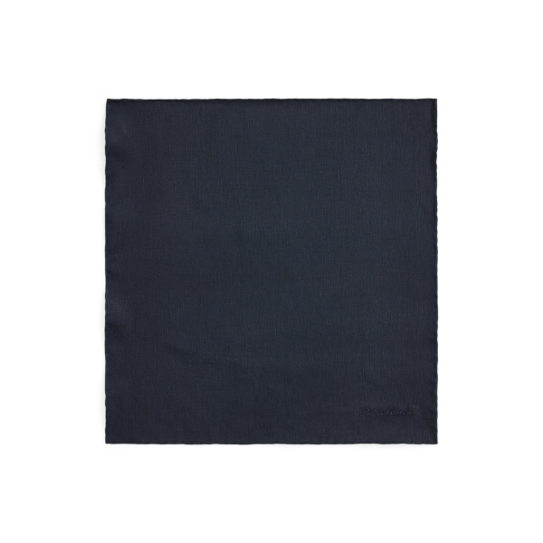 Classic Chairman Navy Silk-Linen Pocket Square Purple Label 2