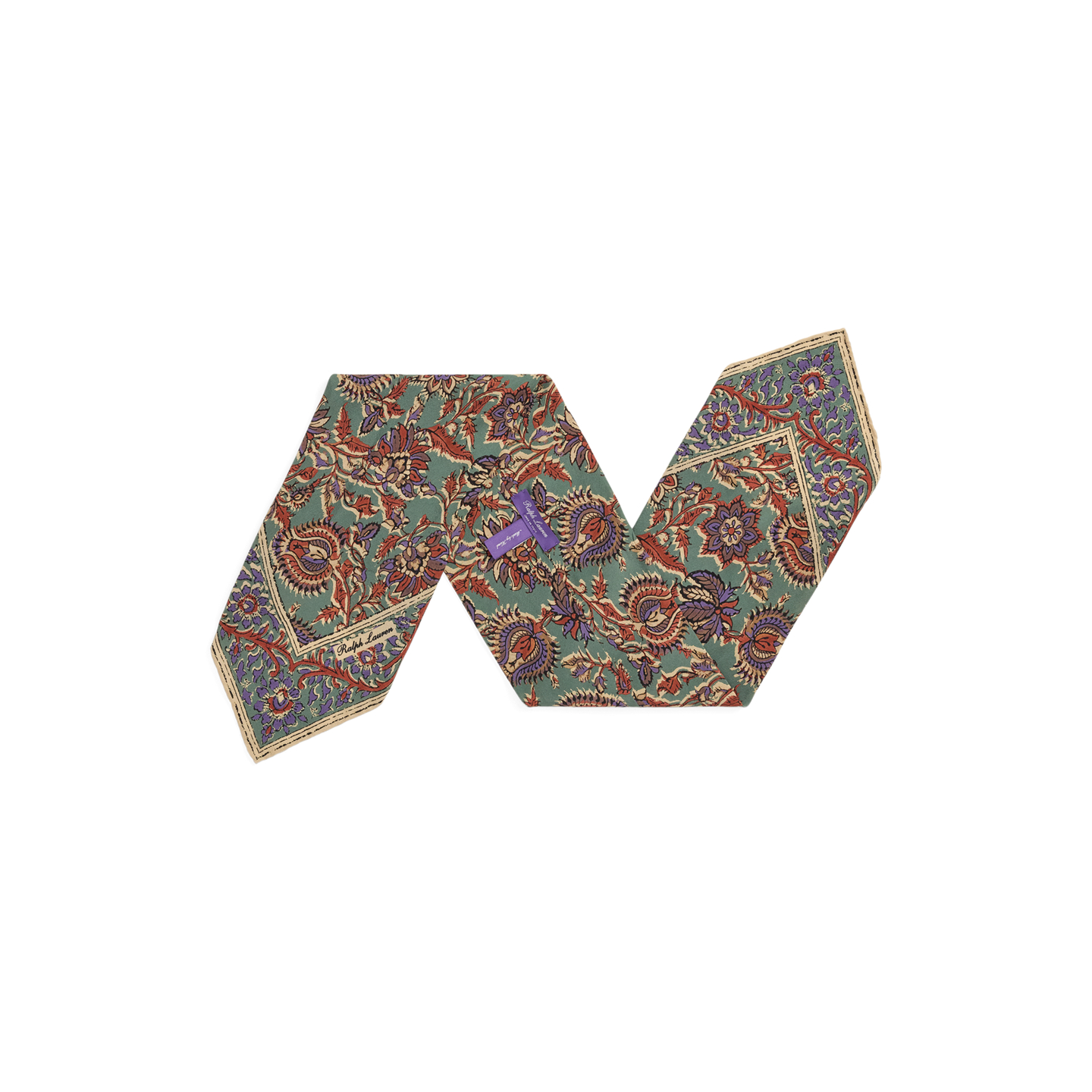 Мужские платки Ralph Lauren Paisley Silk Crepe Neckerchief, цвет: Зелёный — фото 1