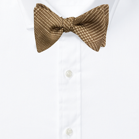 Мужской галстук-бабочка Ralph Lauren Glen Plaid Silk Bow Tie, цвет: Коричневый / Верблюжий