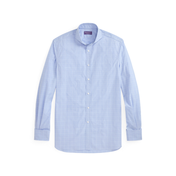 Blue/white Multi Glen Check French Cuff Shirt Purple Label 2