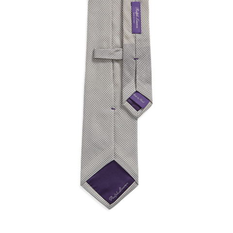 Мужской галстук Ralph Lauren Geometric-Print Cashmere-Silk Tie, цвет: Жемчужный серый