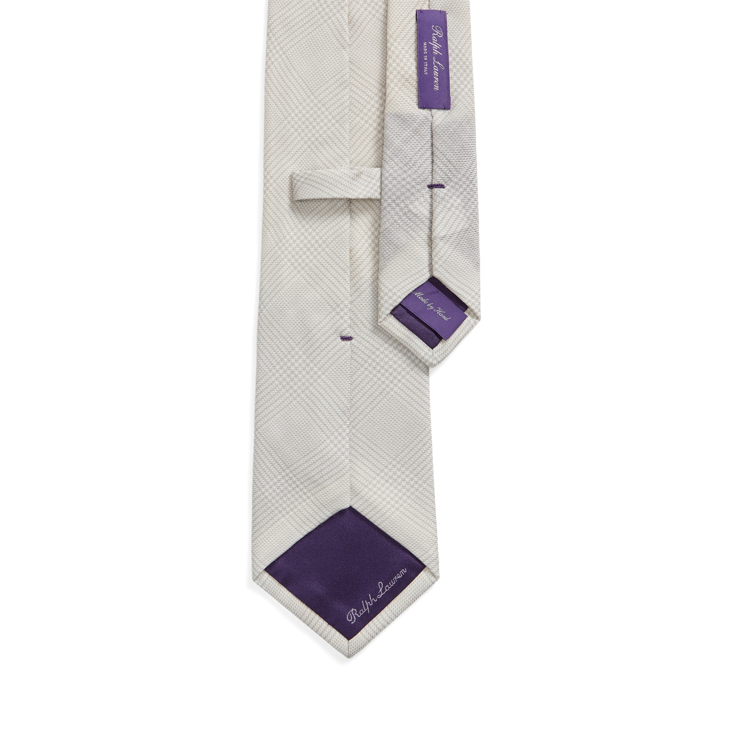 Мужские галстуки Ralph Lauren Glen Plaid Cashmere-Silk Tie, цвет: Жемчужный серый — фото 1