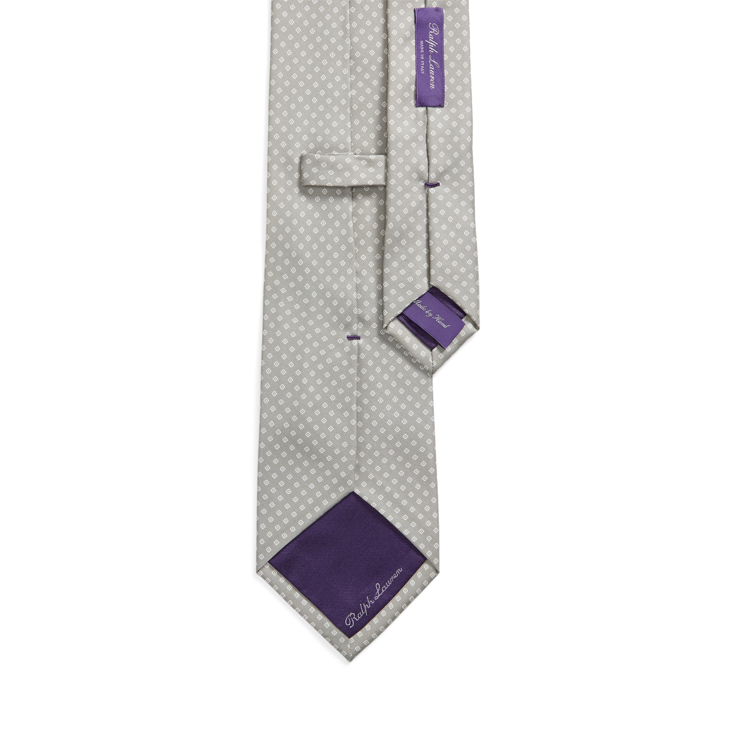Мужские галстуки Ralph Lauren Diamond-Patterned Silk Tie, цвет: Серый — фото 1