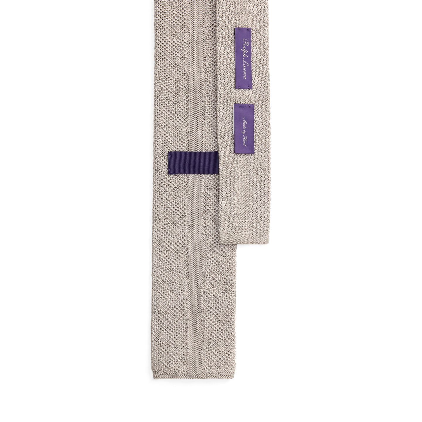Мужской галстук Ralph Lauren Herringbone-Knit Silk Tie, цвет: Жемчужный серый — фото 1