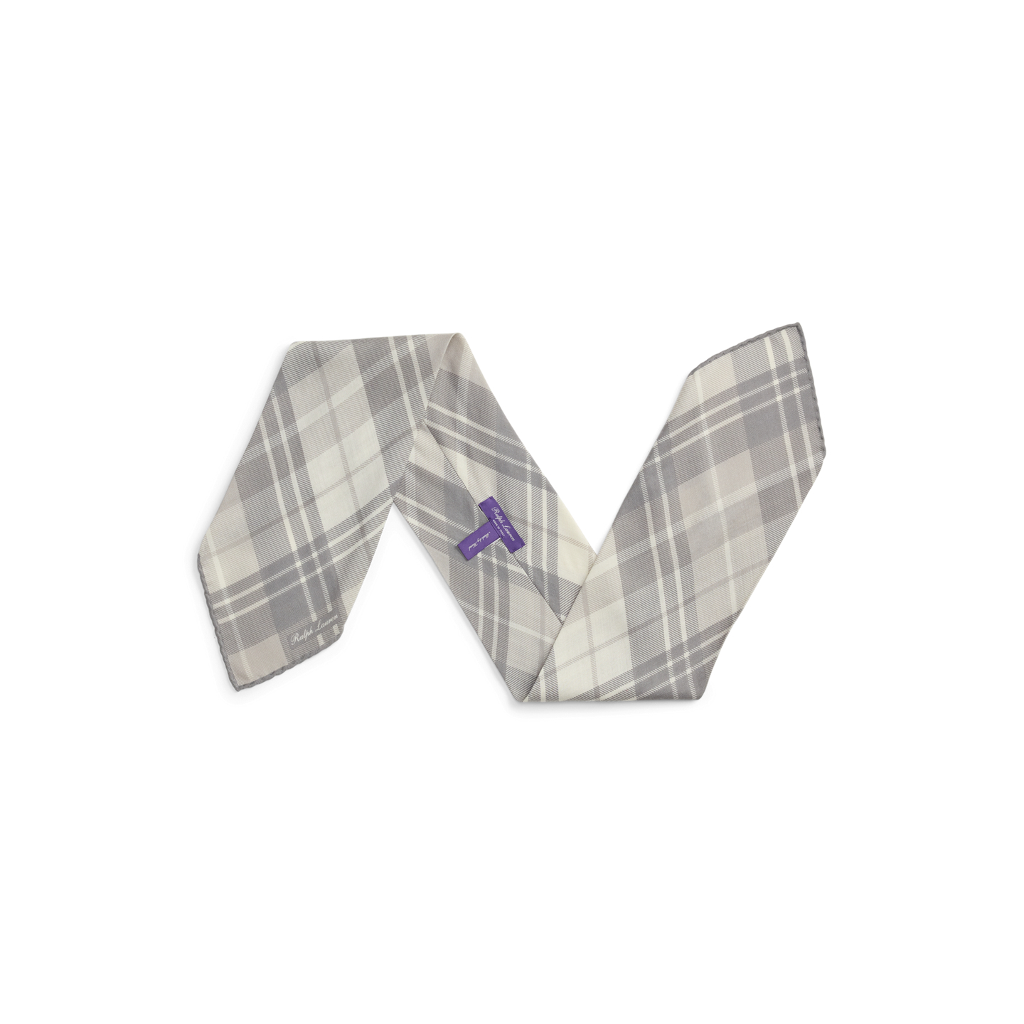 Мужские перчатки Ralph Lauren Plaid-Print Cashmere-Silk Neckerchief, цвет: Жемчужный серый — фото 2