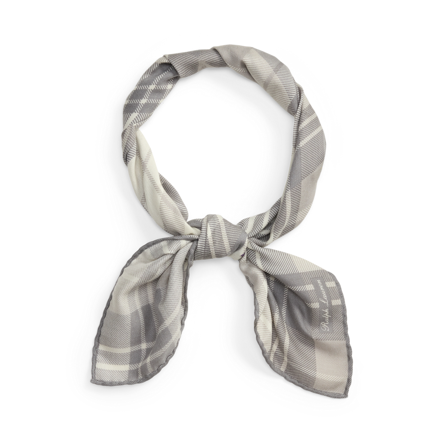 Мужские перчатки Ralph Lauren Plaid-Print Cashmere-Silk Neckerchief, цвет: Жемчужный серый — фото 3