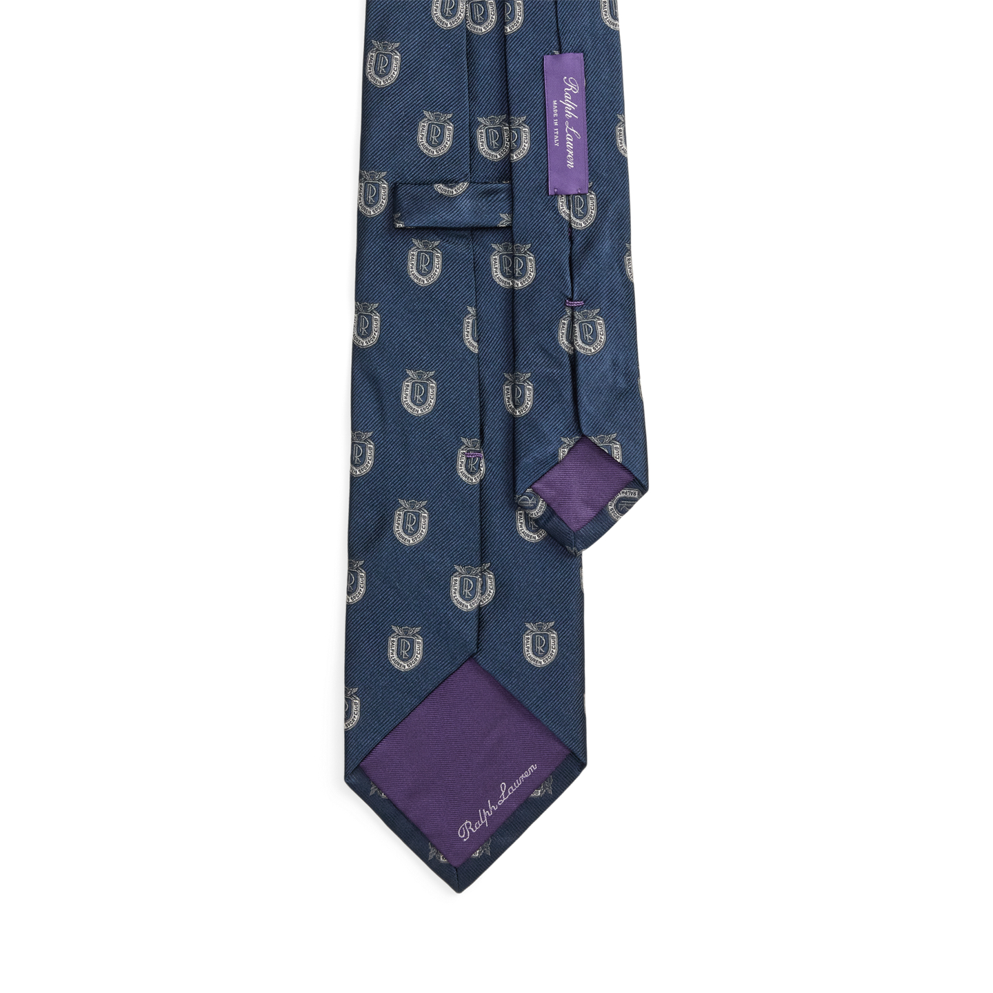 Мужской галстук Ralph Lauren Silk Club Tie, цвет: Тёмно-синий — фото 1